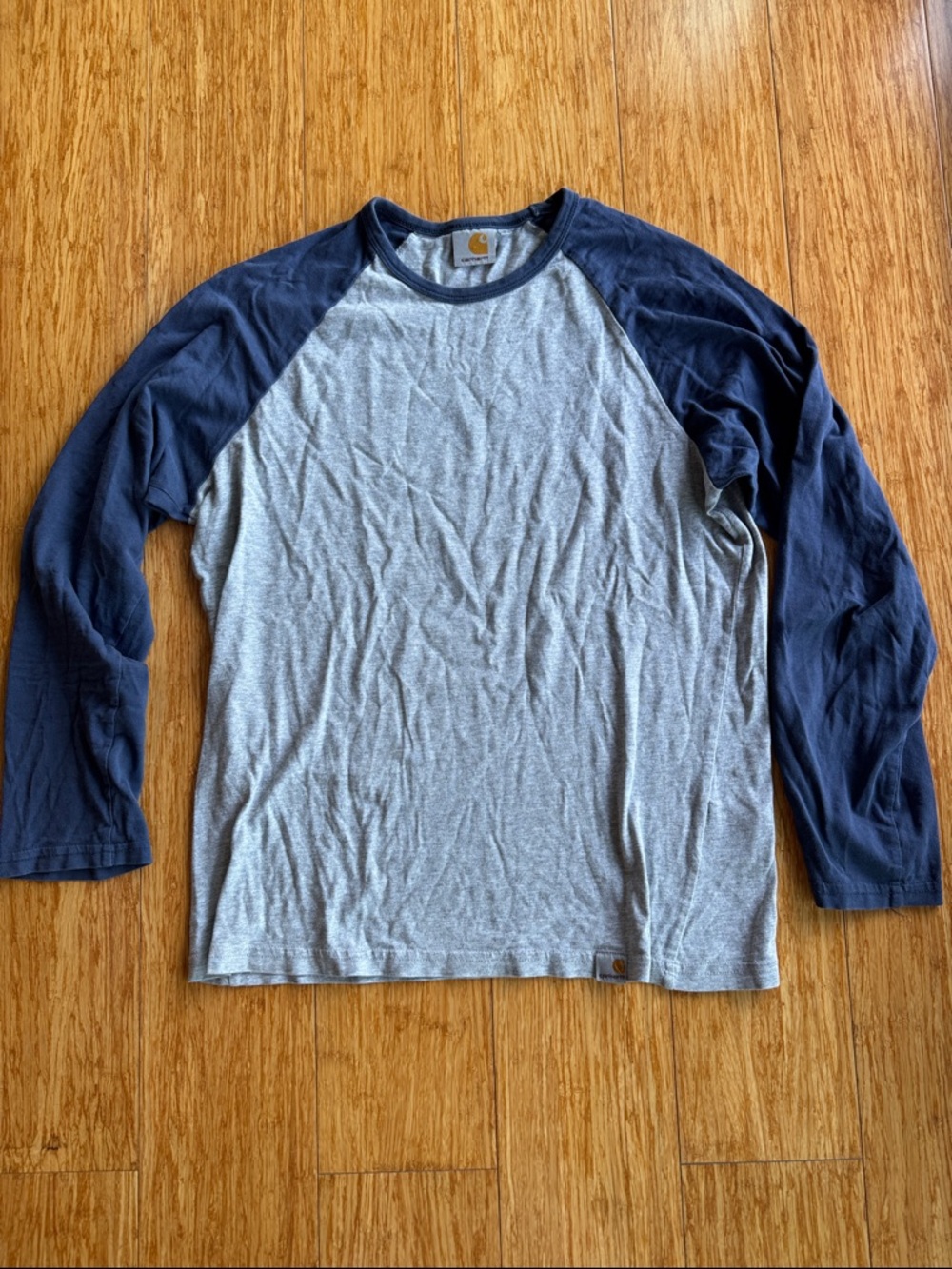 Carhartt Gray Body Navy Raglan Long Sleeve Tee